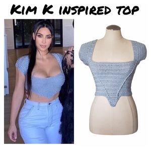 Kim K inspired crochet top
